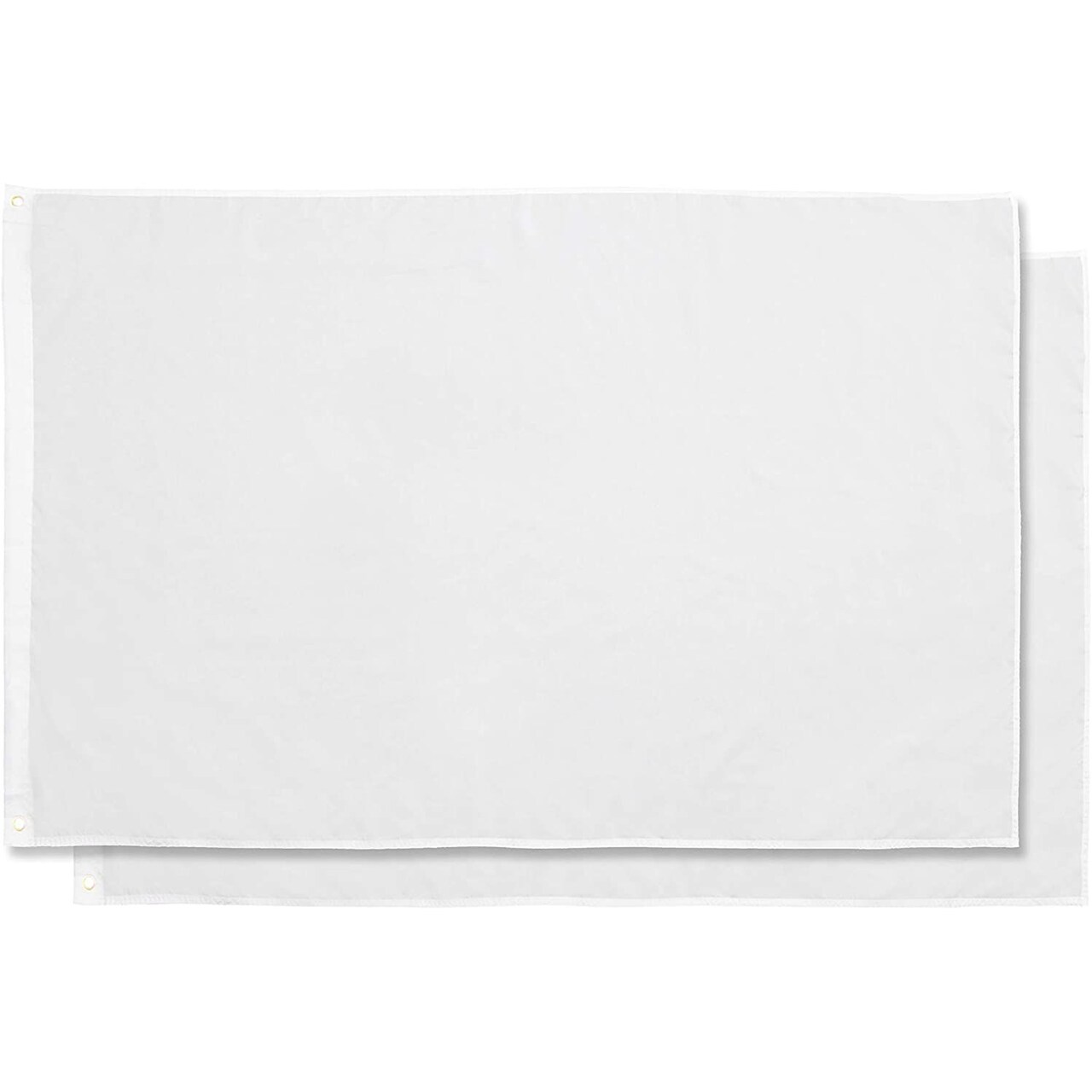 Juvale 2 Pack 3x5 Foot Solid White Flag, Plain White Blank DIY Flag Banner Polyester with Brass Grommets for Indoor Outdoor Display